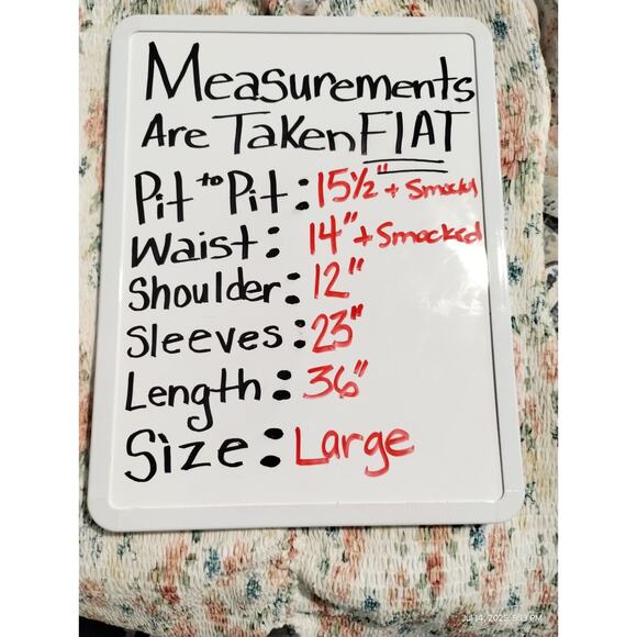 STORIA Women's Size Large Pastel Floral Smocked Chiffon Ruffle Whimsical Dress - Picture 8 of 10